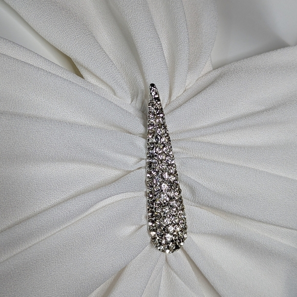 NWT Vintage Bill Levkoff White Halter Knee Length Dress 6 - Picture 3 of 13